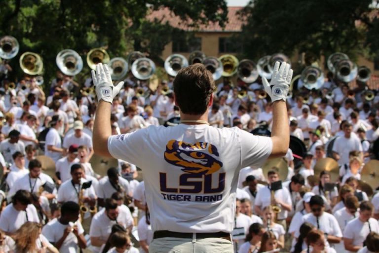 Beau Bujol ’14 Takes Centerstage as LSU Tiger Band Drum Major