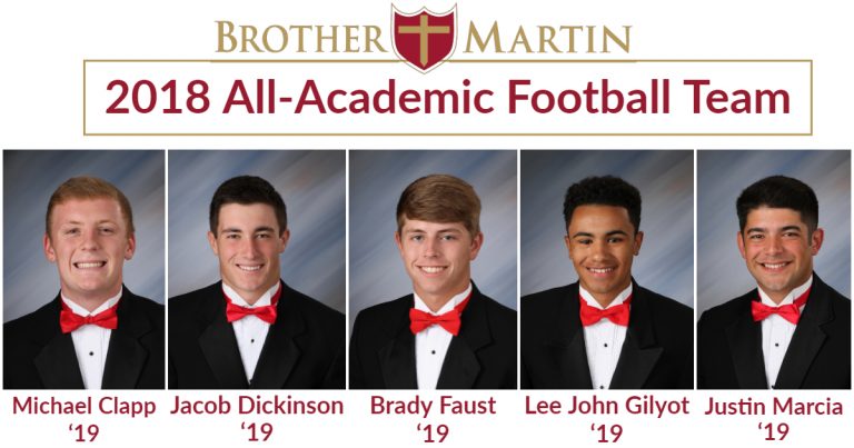 Crusaders Named to 2018 LHSAA All-Academic Football Team