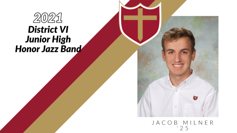 Jacob Milner ’25 Named to District VI Junior High Honor Jazz Band