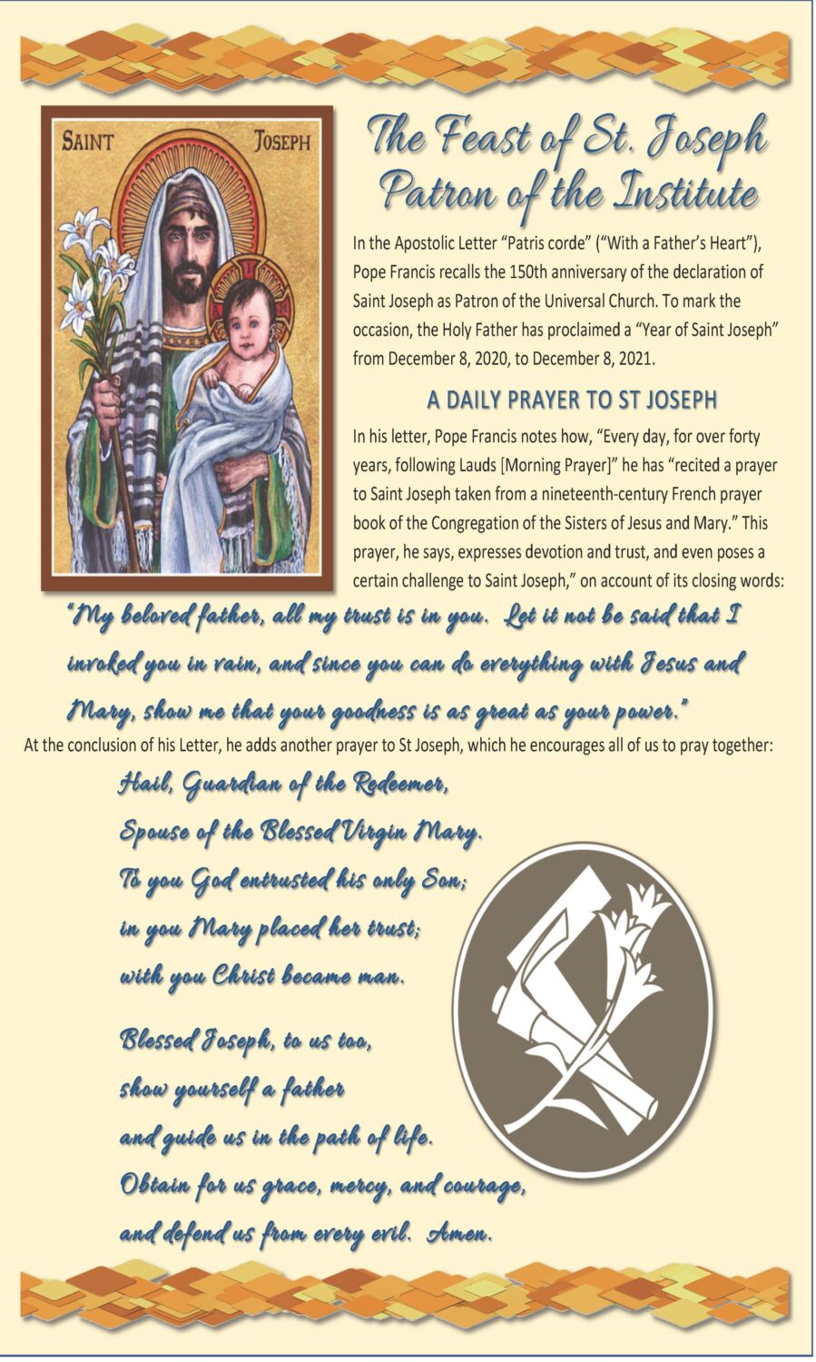 Province Update 2021-03-19 (The Feast of St. Joseph)