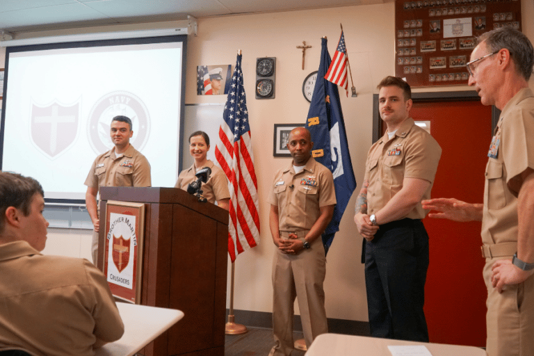 WGNO: “USS Louisiana Mariners discussed submarine life with Brother Martin JROTC”