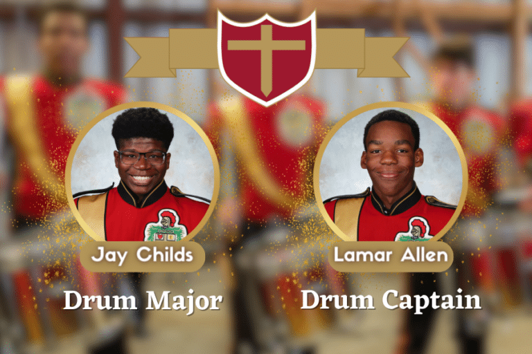 Drumroll Please for Our Newest Crusader Band Drum Major and Captain…