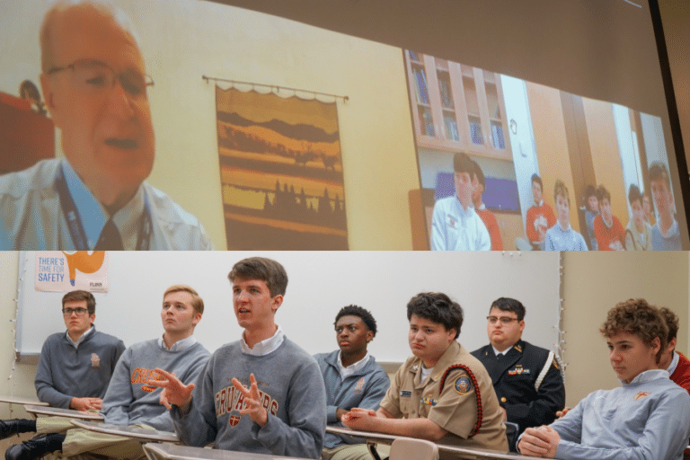Dr. Terrence Flotte ’79 Meets with Brother Martin’s Excalibur National Science Honor Society