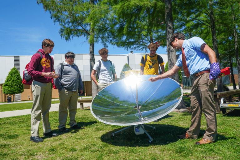 Brother Martin Crusaders Enjoy Weather and Solar Powered Popcorn on Earth Day
